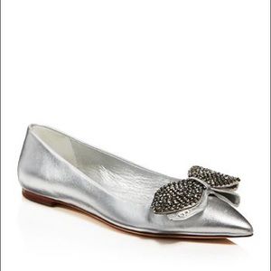 Tory Burch Rosalind Metallic Bow Flats 7